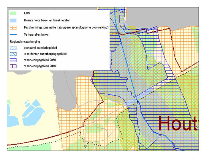 Uitsnede plankaart reconstructieplan Boven-Dommel