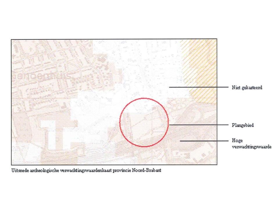 Uitsnede archeologische verwachtingskaart provincie Noord Brabant