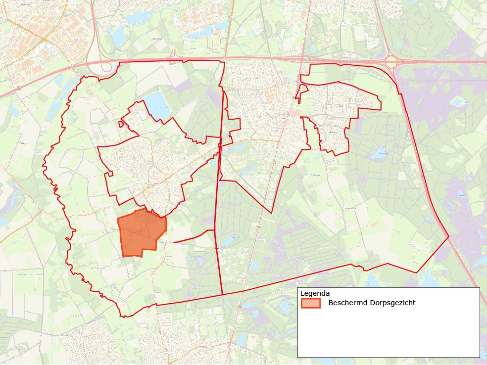 De ligging van het beschermd dorpsgezicht Loon