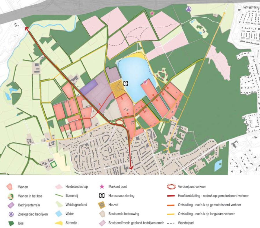 Functiekaart gebiedsvisie Waalre-Noord (bron: Gebiedsvisie Waalre-Noord)