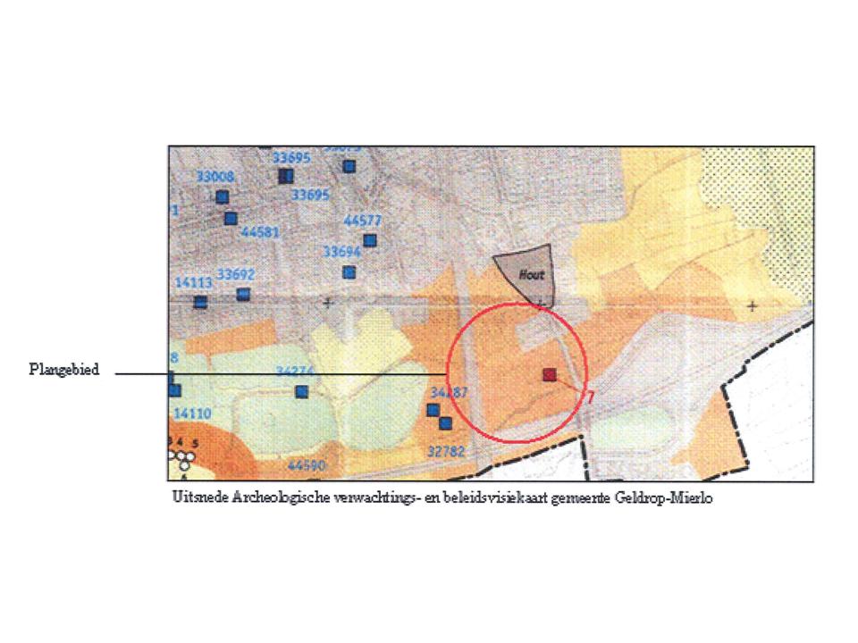 Uitsnede Archeologische verwachtings- en beleidsvisiekaart gemeente Geldrop-Mierlo